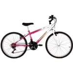 Bicicleta Verden Live Aro 24 18 Marchas MTB - Branca e Rosa