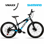 Bicicleta Viking X Tuff Vmaxx Aro Aero 26 Freio a Disco 21 Velocidades Cambios Shimano Preto/Azul - Enzo Sports