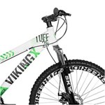Ficha técnica e caractérísticas do produto Bicicleta Vikingx Tuff 25 Freeride Aro 26 Freio à Disco 21 Marchas - Quadro 13 - Branco com Verde