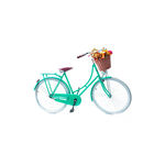 Ficha técnica e caractérísticas do produto Bicicleta Vintage Retro Feminina Vênus Verde com Cesta de Palha - Echo Vintage