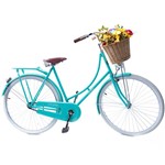 Ficha técnica e caractérísticas do produto Bicicleta Vintage Retro Feminina Vênus Verde com Cesta de Palha Echo Vintage