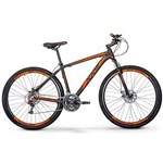 Ficha técnica e caractérísticas do produto Bicicleta Xks Aro 29 Alumínio Freio a Disco 21v Kit Shimano - Preta com Laranja - Quadro 17 - Laranja