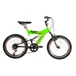 Ficha técnica e caractérísticas do produto Bicicleta XR 20 Aro 20 Full Suspension 6V Verde - Track & Bikes
