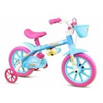 Ficha técnica e caractérísticas do produto Bicicletinha Bicicleta Infantil Menina Aro 12 Aqua Nathor