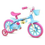 Ficha técnica e caractérísticas do produto Bicicletinha Bicicleta Infantil Menina Aro 12 Aqua