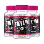 Ficha técnica e caractérísticas do produto Biotina 45mcg - 3 un de 120 Cápsulas - Lauton