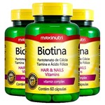Ficha técnica e caractérísticas do produto Biotina - 3 Unidades de 60 Cápsulas - Maxinutri
