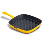 Ficha técnica e caractérísticas do produto Bistequeira 24cm Ferro Fundido Amarela - La Cuisine