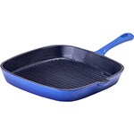 Ficha técnica e caractérísticas do produto Bistequeira de Ferro Fundido 24 Cm Azul - La Cuisine