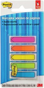 Ficha técnica e caractérísticas do produto Bloco Marcador Pagina Adesivo FLAGS Seta 5CORES Neon 100FLS. Unidade 3M