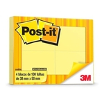 Ficha técnica e caractérísticas do produto Bloco Post-it 653 38x50 Amarelo Pt/04 3m