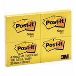 Ficha técnica e caractérísticas do produto Bloco Post-it 38x50 Amarelo 100f 653 / 4bl / 3m