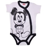 Ficha técnica e caractérísticas do produto Body Mickey - Suedine Branco e Preto - Disney
