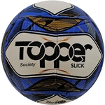 Ficha técnica e caractérísticas do produto Bola de Futebol Society Slick Branco e Azul Topper