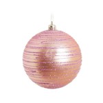 Ficha técnica e caractérísticas do produto Bola de Natal Árvore Natal C/Glitter 4 Pçs 10Cm Rosa - Cromus