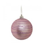 Ficha técnica e caractérísticas do produto Bola de Natal Árvore Natal C/ Glitter 6 Pçs 8Cm Rosa - Cromus