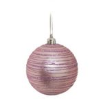 Ficha técnica e caractérísticas do produto Bola de Natal Árvore Natal C/ Glitter 6 Pçs 8Cm Rosa