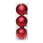 Ficha técnica e caractérísticas do produto Bola de Natal P/ Árvore C/3 Pçs 8Cm Vermelha