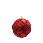 Ficha técnica e caractérísticas do produto Bola de Natal P/pendurar Árvore Natal C/losango 8cm Vermelho