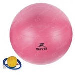 Ficha técnica e caractérísticas do produto Bola Suica para Pilates 65cm Rosa com Bomba de Inflar Muvin