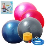 Bola Suiça para Pilates e Ginastica Gym Ball 65cm Ate 150kg Inflavel com Bomba de Brinde - Faça Resolva