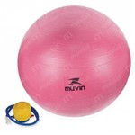 Ficha técnica e caractérísticas do produto Bola Suica para Pilates Rosa 55cm com Bomba de Inflar Muvin