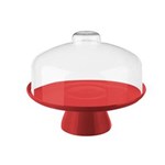 Ficha técnica e caractérísticas do produto Boleira com Cúpula Coza Cake 19,5cm Vermelha Coza