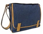 Bolsa Carteiro, Masculina, Feminina, Tiracolo, Jeans - Ff