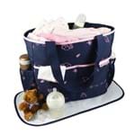 Ficha técnica e caractérísticas do produto Bolsa de Bebê Estampada Azul/Pink Poliéster Jacki Design