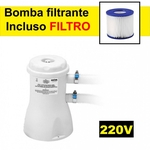 Ficha técnica e caractérísticas do produto Bomba Filtrante Filtro para Piscina Vazao 2.200 L/H 220v com Refil