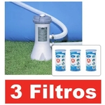 Ficha técnica e caractérísticas do produto Bomba Filtrante Intex 2006 LH 110v com 3 cartuchos refil filtro (2 + 1)