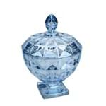 Ficha técnica e caractérísticas do produto Bomboniere De Cristal Com Pe E Tampa Diamant Azul 24cm Wolff 26650
