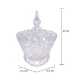 Ficha técnica e caractérísticas do produto Bomboniere de Vidro C/ Tampa Glass 20cm