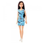 Boneca Barbie Fashion And Beauty Básica - Vestido Azul Happy - Mattel