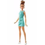 Ficha técnica e caractérísticas do produto Boneca Barbie Fashionista - Morena com Vestido Xadrez - Mattel