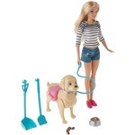 Ficha técnica e caractérísticas do produto Boneca Barbie Loira - Passeio com Cachorrinho - Mattel