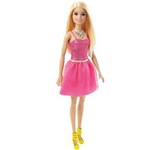 Ficha técnica e caractérísticas do produto Boneca Barbie Mattel Basic Glitz Vestido Rosa Escuro