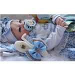 Ficha técnica e caractérísticas do produto Boneca Bebê Real Reborn Brinquedo Surpresa Menina Azul Loira