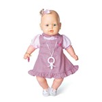 Ficha técnica e caractérísticas do produto Boneca Bebezinho Branco - Vestido Rosa Listrado - Estrela
