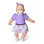 Ficha técnica e caractérísticas do produto Boneca Estrela Meu Bebê Branco Vestido Lilás 60cm