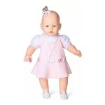 Ficha técnica e caractérísticas do produto Boneca Estrela Meu Bebê Branco Vestido Rosa 60cm