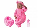 Ficha técnica e caractérísticas do produto Boneca Infantil New Bebê Mania Xixi 5331 Negra - Roma Brinquedos