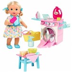 Ficha técnica e caractérísticas do produto Boneca Little Mommy Hora de Comer e Lavar FLC04 Mattel