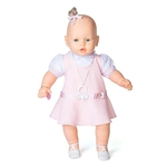 Ficha técnica e caractérísticas do produto Boneca Meu Bebê Branco Vestido Rosa 60 cm Estrela