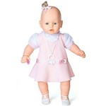 Boneca Meu Bebe Vest Rosa 40cm.