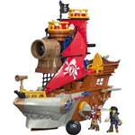 Ficha técnica e caractérísticas do produto Boneco Imaginext Navio Pirata Tubarão - Mattel