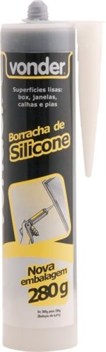 Ficha técnica e caractérísticas do produto Borracha de Silicone Preto Acético 280g - Vonder