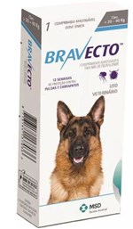 Ficha técnica e caractérísticas do produto Bravecto Anti Pulgas e Carrapatos para Cães de 20 a 40kg - Msd
