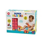 Brinquedo de Encaixe Super Blocks 68 Peças Calesita Ref 0008