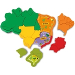 Ficha técnica e caractérísticas do produto Brinquedo Educativo Didático Mapa do Brasil 3D 1109 ELKA